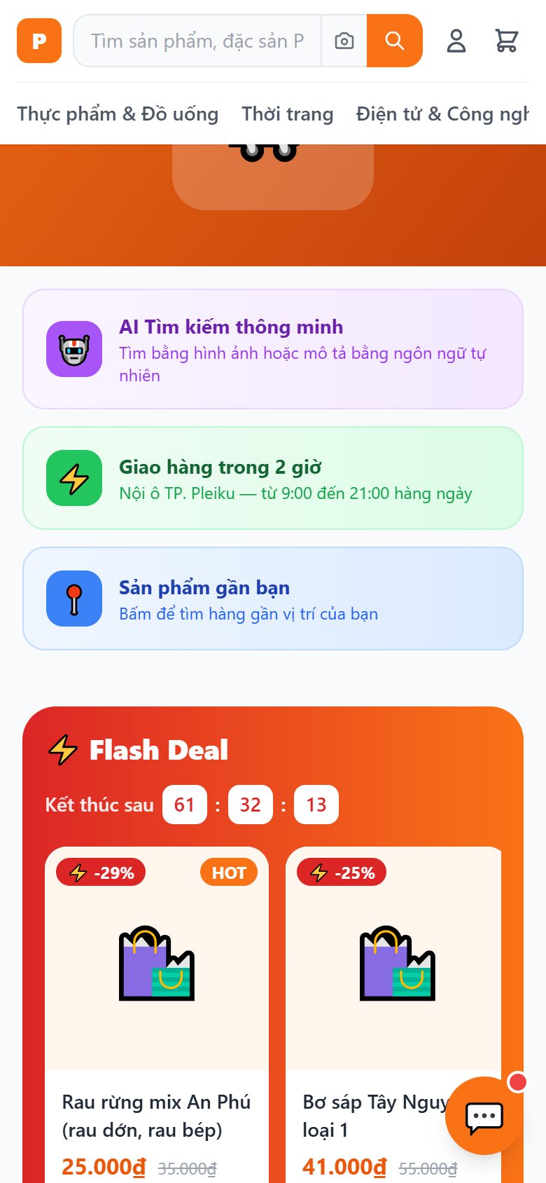 Trang chủ trên điện thoại