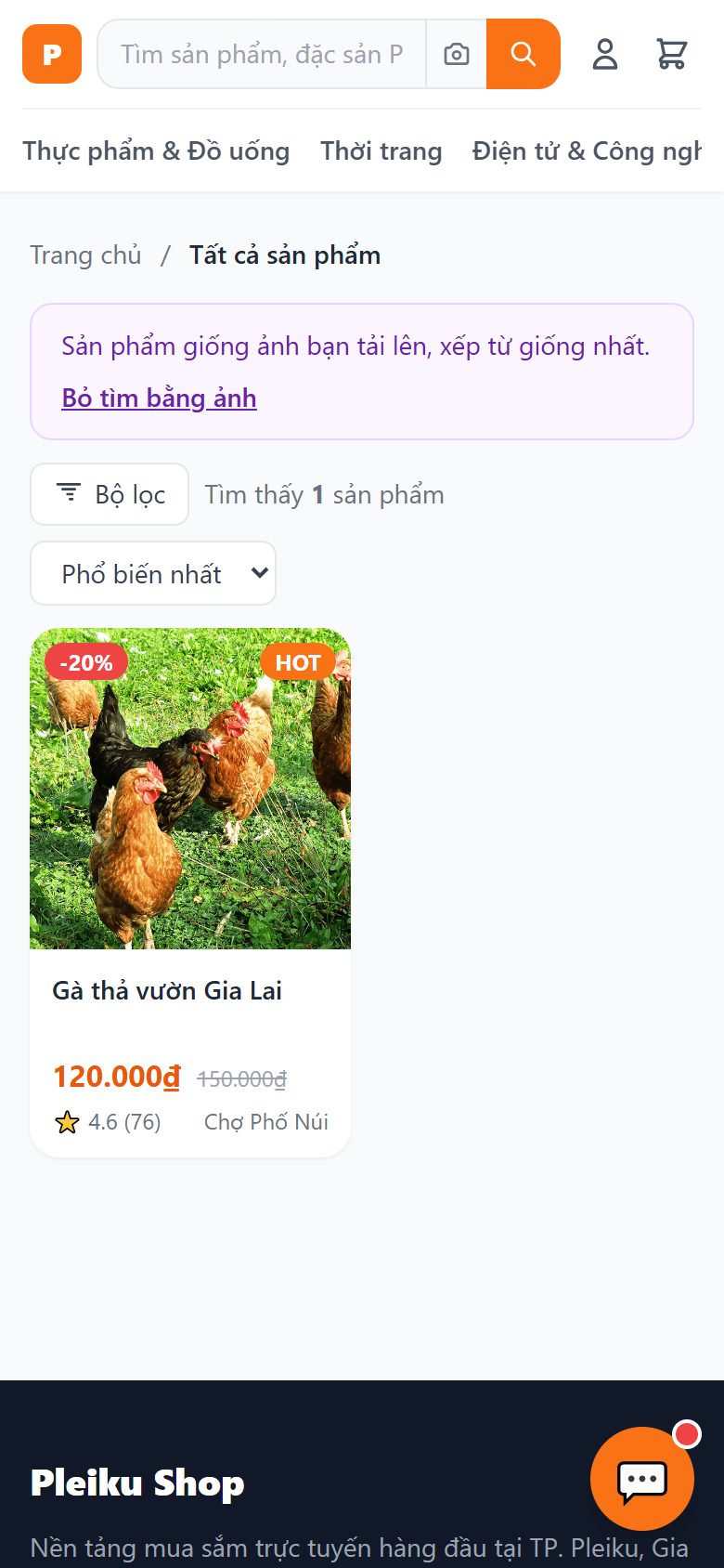 Kết quả tìm bằng ảnh con gà