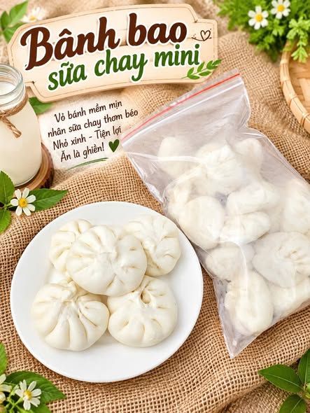 Bánh bao chay mini (20 cái)