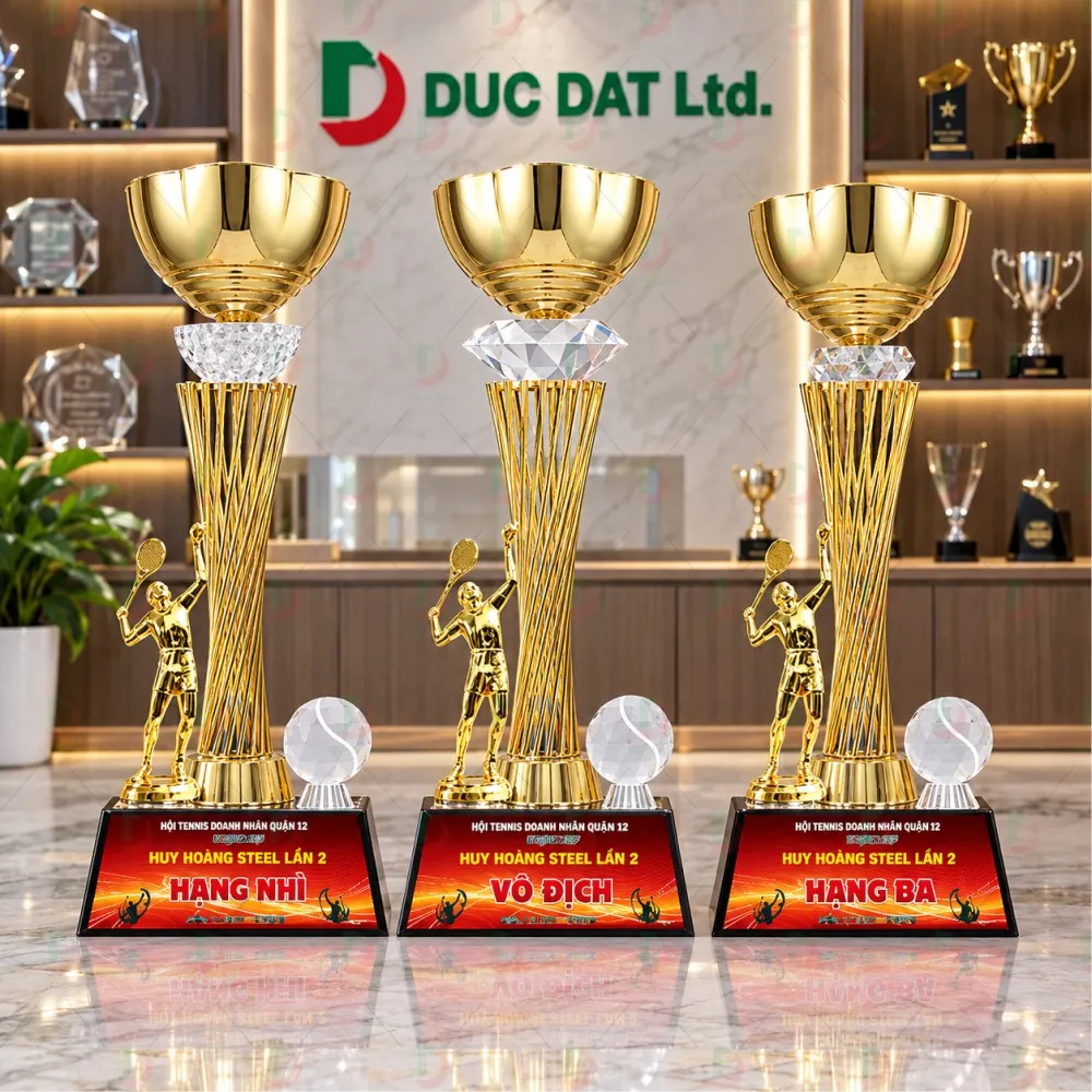 Cúp Tennis 034 Mạ Vàng Cao Cấp – Bộ Cúp Vinh Danh Đẳng Cấp