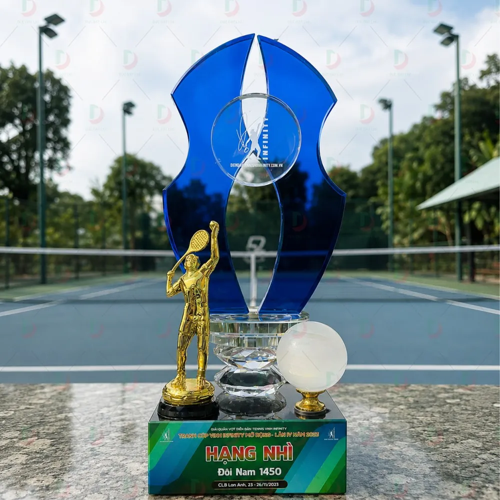 Cúp Tennis 003 Pha Lê Xanh Cao Cấp – Thiết Kế Nghệ Thuật