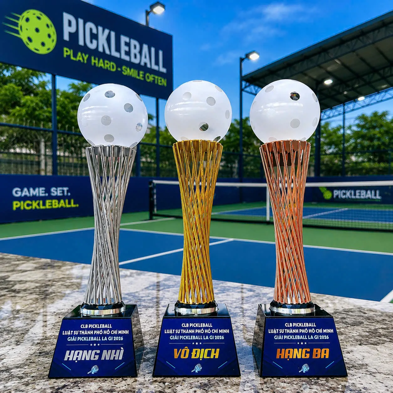 Cúp Pickleball 018 Thân Kim Loại