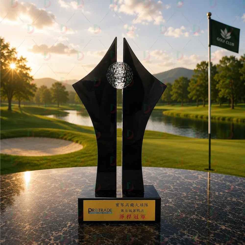 Cúp Golf Pha Lê 011 Cao Cấp | Cúp Trao Giải Golf Sang Trọng, Thiết Kế Độc Quyền