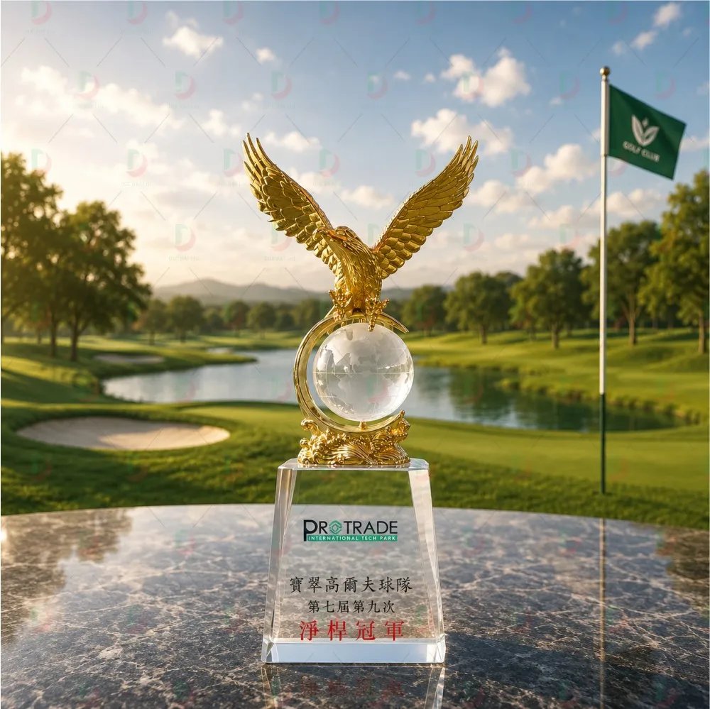 Cúp Golf Pha Lê 005 Cao Cấp | Cúp Vinh Danh Giải Golf Sang Trọng