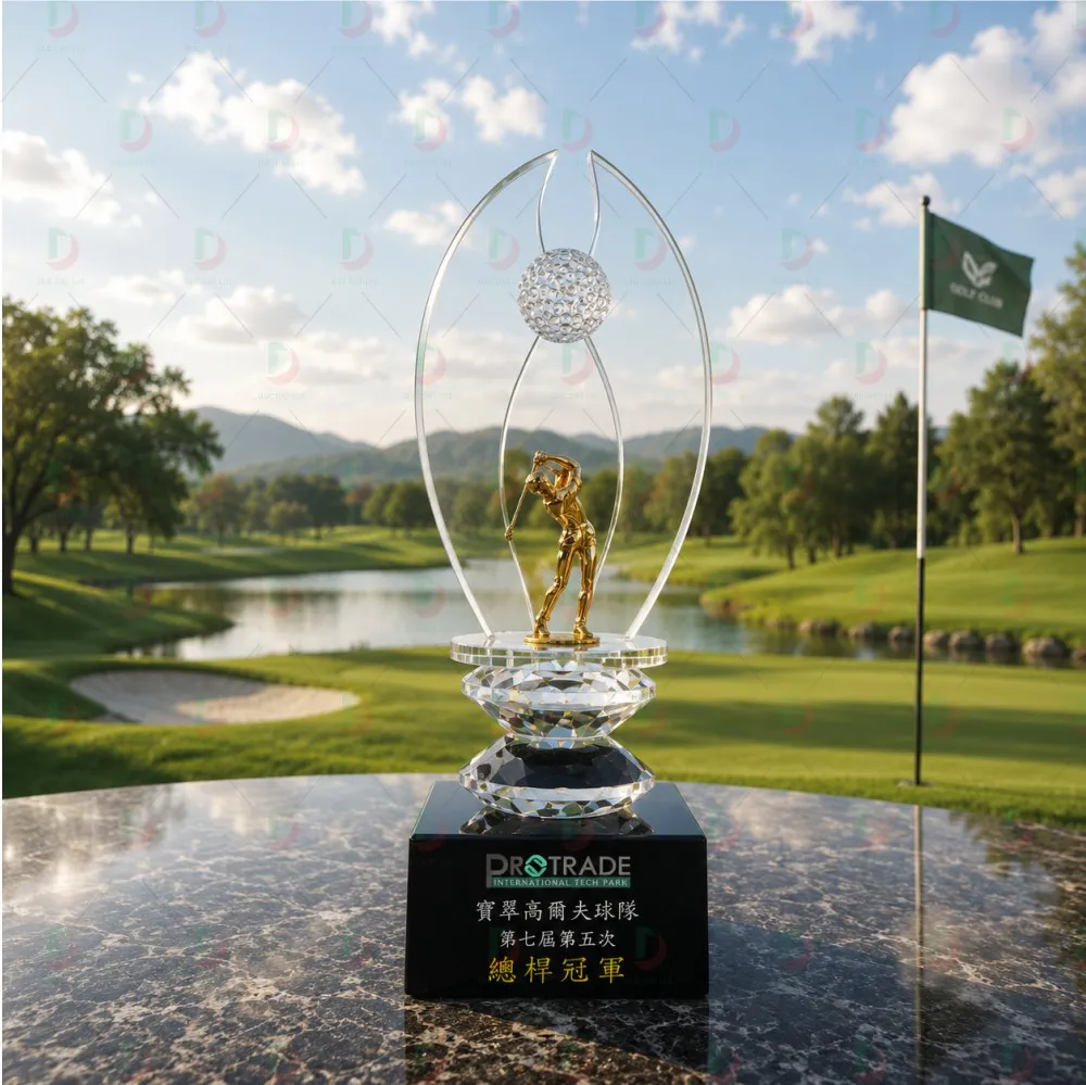 Cúp Golf Pha Lê 004 Cao Cấp | Cúp Golf Doanh Nghiệp Sang Trọng