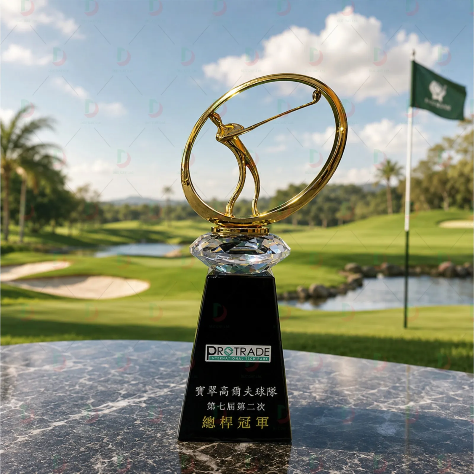 Cúp Golf Pha Lê 001 Cao Cấp | Cúp Trao Giải Golf Sang Trọng